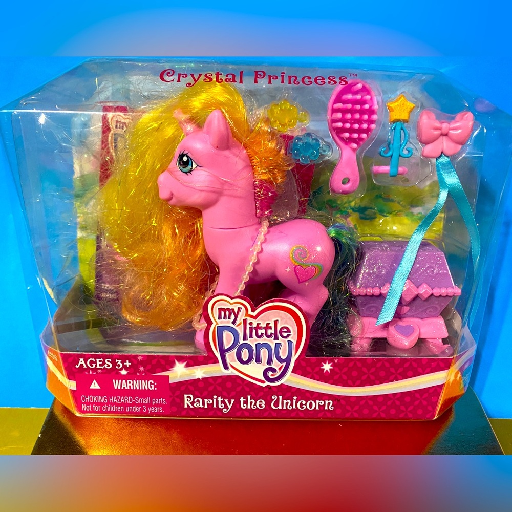 MY LITTLE PONY G3 2005 CRYSTAL PRINCESS RARITY THE UNICORN w/EXCLUSIVE DVD RARE